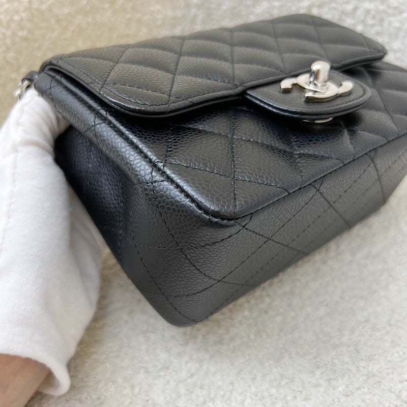 Chanel Classic Mini Square Flap in Black Caviar and GHW