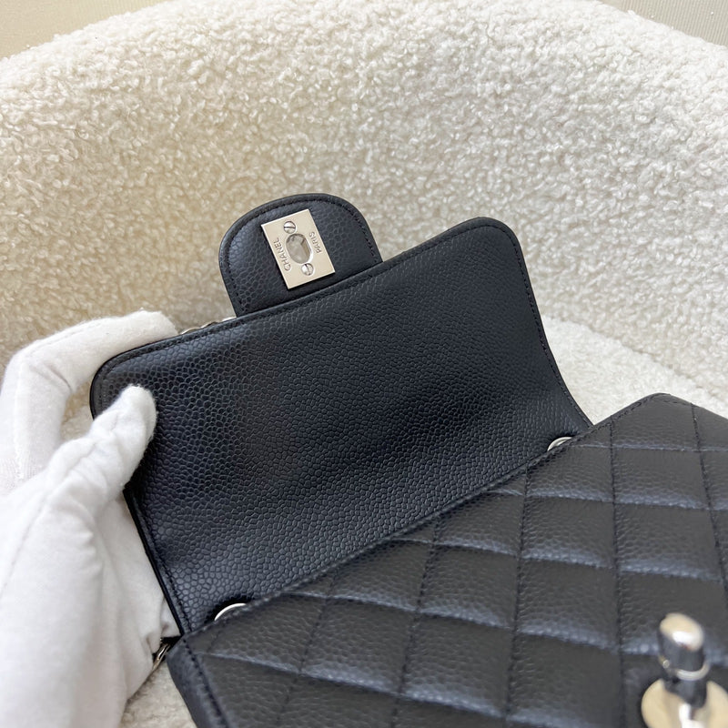 Chanel Classic Mini Square Flap in Black Caviar and GHW