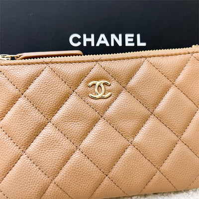 Chanel Classic Mini O-Case in Caramel Dark Beige and LGHW