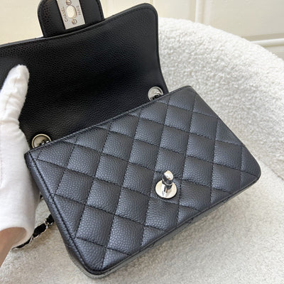 Chanel Classic Mini Square Flap in Black Caviar and GHW