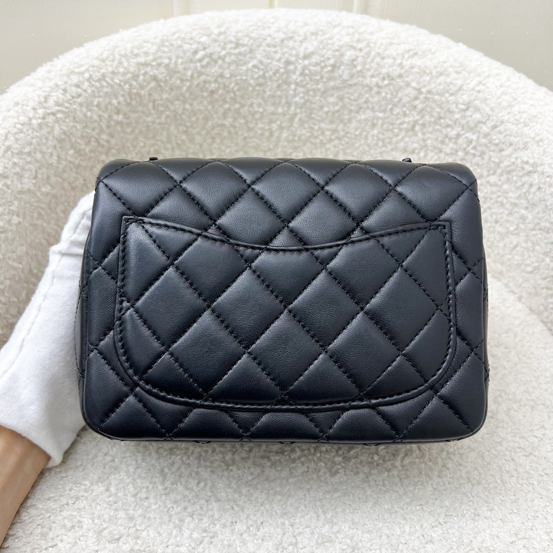 Chanel 23C Pearl Crush Mini Square Flap in Black Stiff Lambskin LGHW