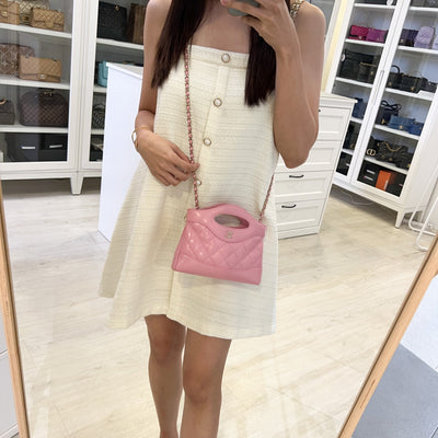 Chanel 31 Nano Shopping Bag in 25P Cotton Candy Pink Shiny Calfskin and LGHW
