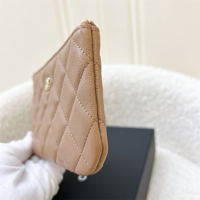 Chanel Classic Mini O-Case in Caramel Dark Beige and LGHW