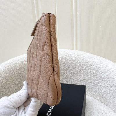 Chanel Classic Mini O-Case in Caramel Dark Beige and LGHW