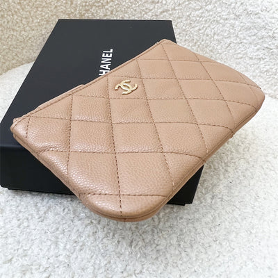 Chanel Classic Mini O-Case in Caramel Dark Beige and LGHW