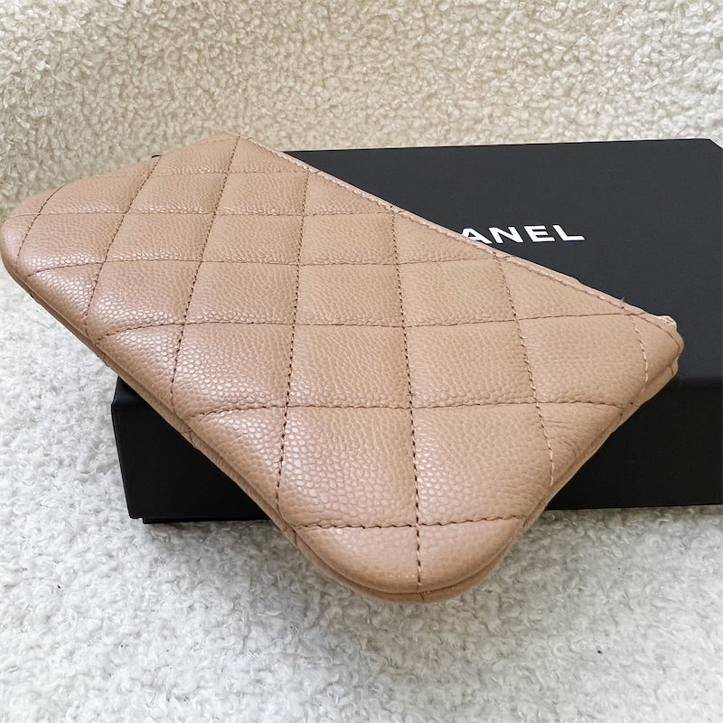 Chanel Classic Mini O-Case in Caramel Dark Beige and LGHW