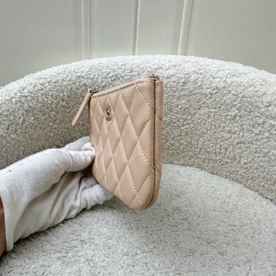 Chanel Mini O-Case in Beige Caviar and LGHW