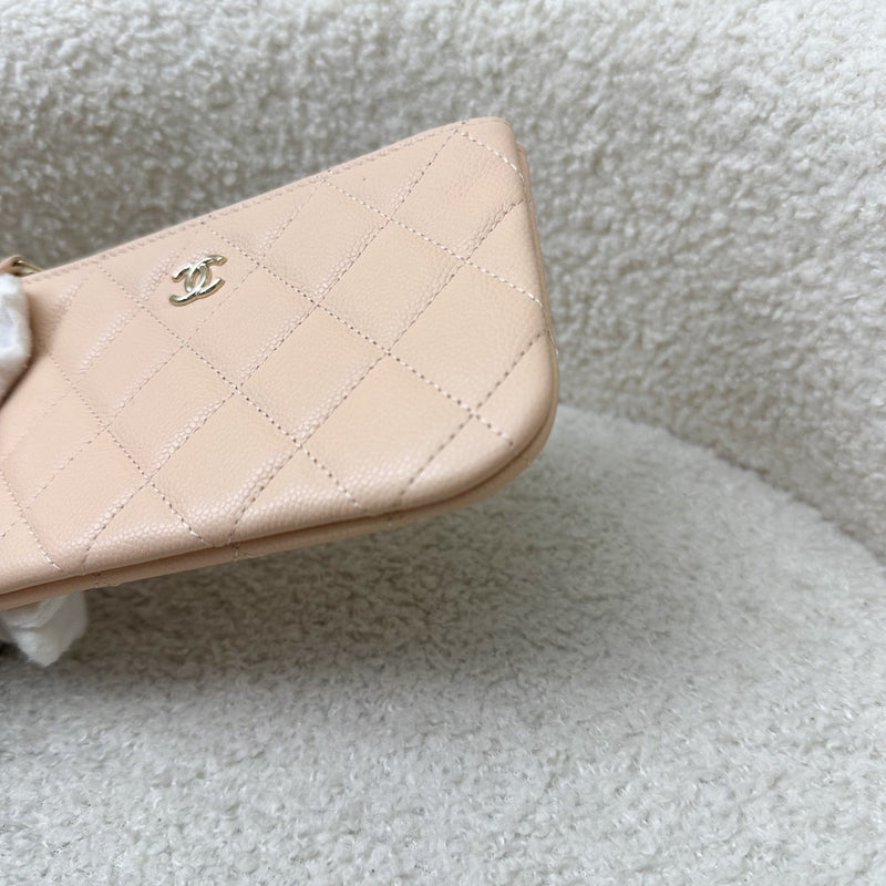 Chanel Mini O-Case in Beige Caviar and LGHW