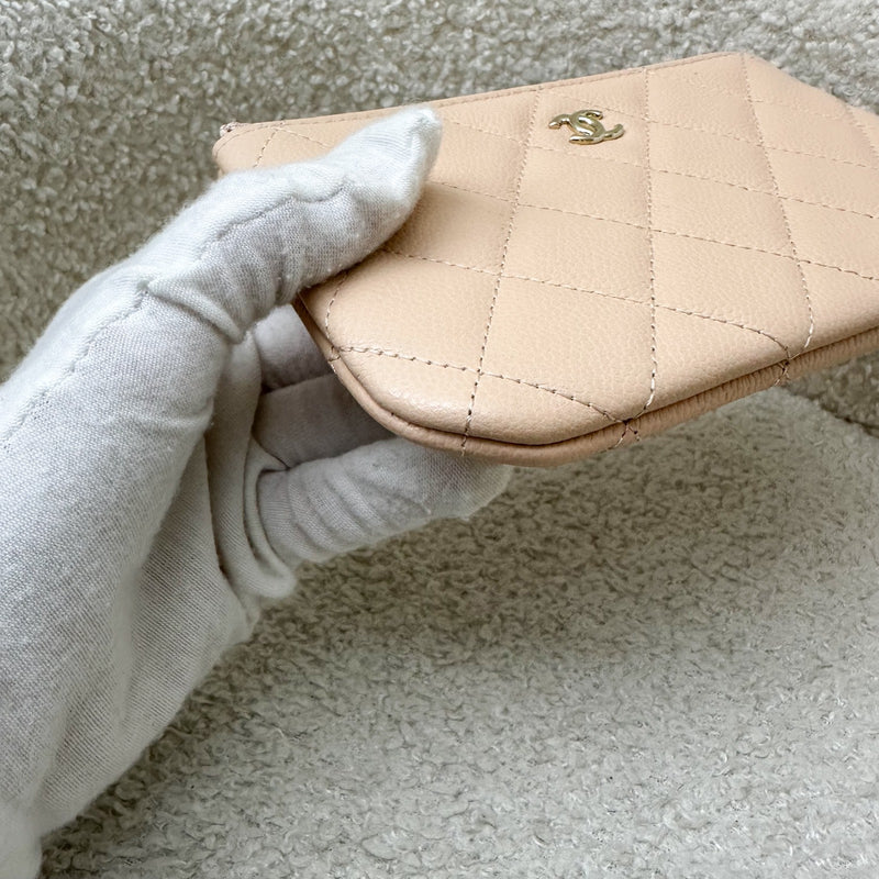 Chanel Mini O-Case in Beige Caviar and LGHW