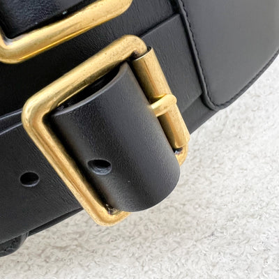 Dior Large Waist Belt in Black Calfskin and AGHW Sz 75