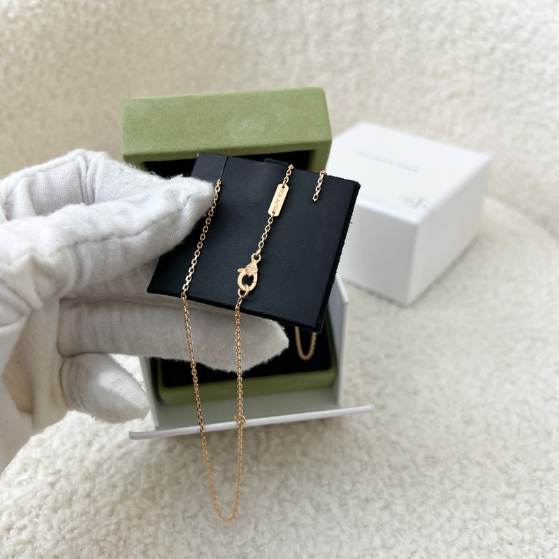 Van Cleef & Arpels VCA Vintage Alhambra Grey Mother of Pearl MOP Pendant Necklace in 18K Rose Gold