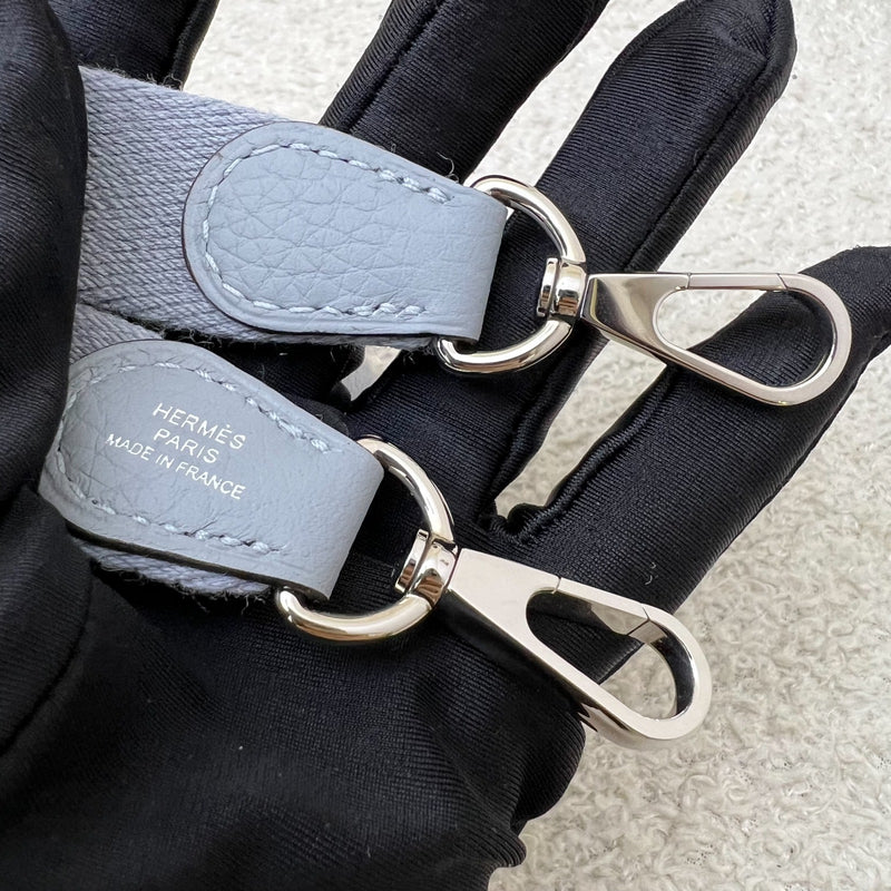 [BN Long Strap - Local Set - Sep 2025] Hermes Mini Evelyne TPM in Gris Pantin Clemence Leather and PHW
