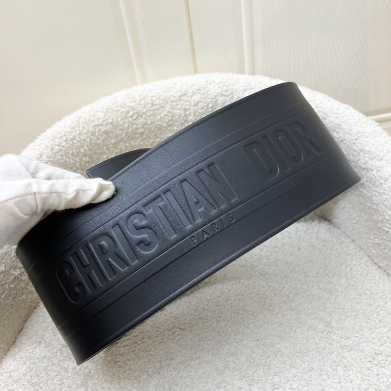 Dior Large Waist Belt in Black Calfskin and AGHW Sz 75