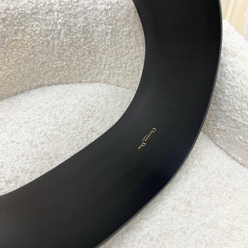 Dior Large Waist Belt in Black Calfskin and AGHW Sz 75