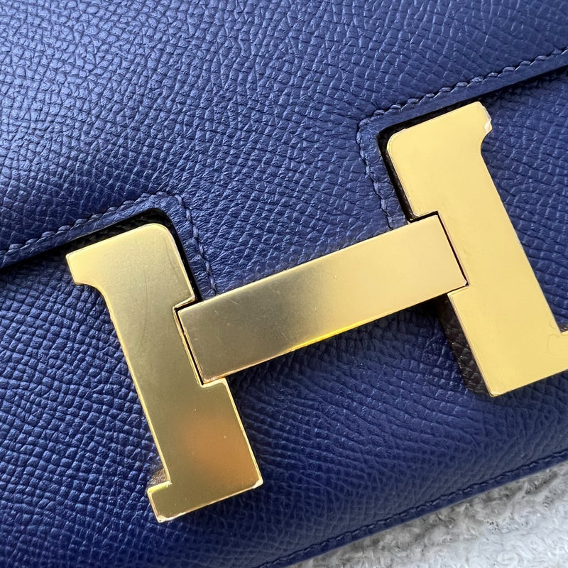 Hermes Constance Mini 18 in Bleu Saphir Epsom Leather and GHW
