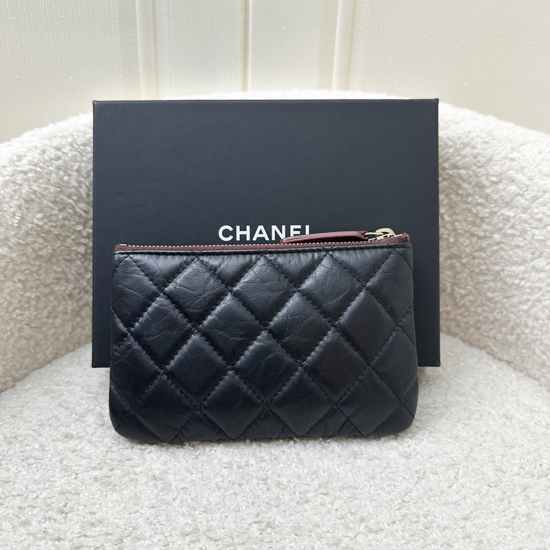 Chanel 2.55 Reissue Mini O-Case in Black Distressed Calfskin LGHW