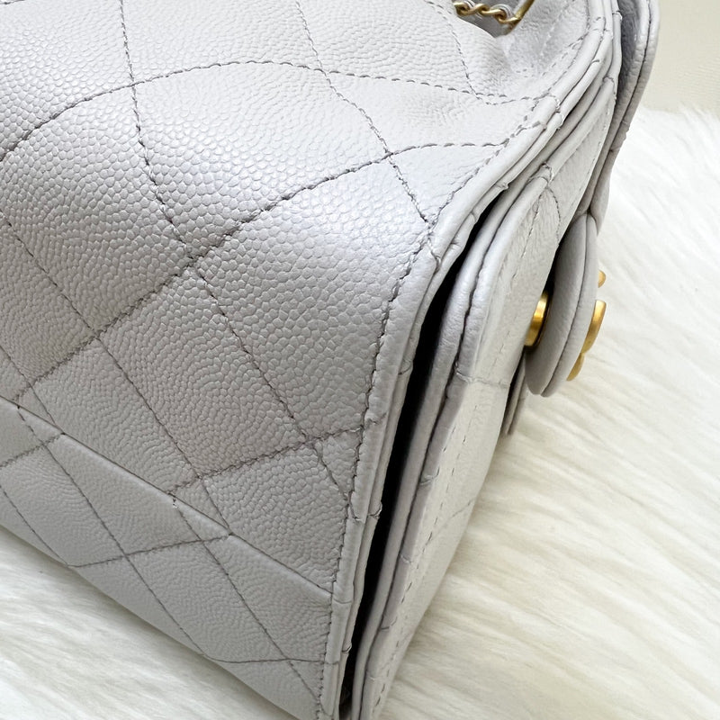 [Unused - June 2025] Chanel 25 Small Hobo Bag in Grey Caviar and AGHW (Model: AS5293)