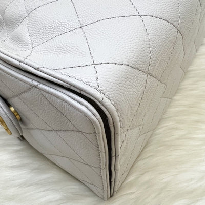 [Unused - June 2025] Chanel 25 Small Hobo Bag in Grey Caviar and AGHW (Model: AS5293)