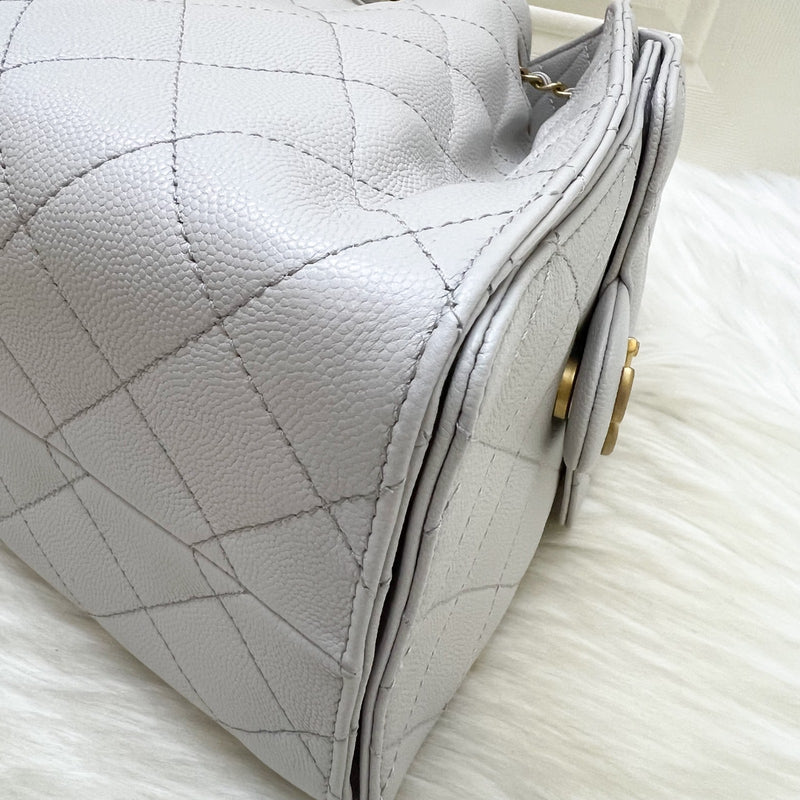 [Unused - June 2025] Chanel 25 Small Hobo Bag in Grey Caviar and AGHW (Model: AS5293)