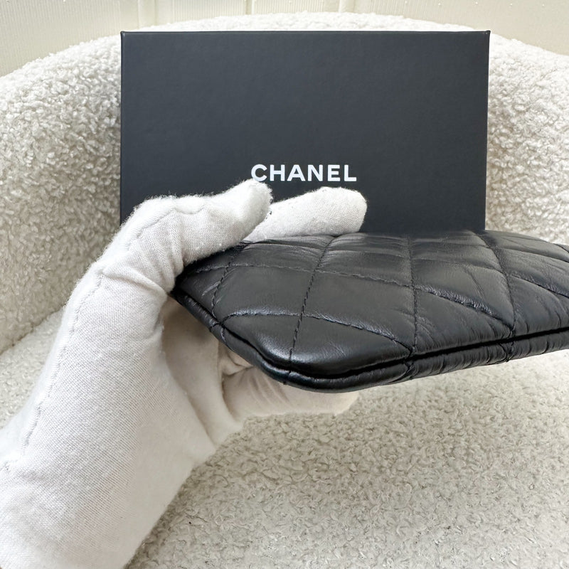 Chanel 2.55 Reissue Mini O-Case in Black Distressed Calfskin LGHW