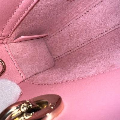 Dior Micro Lady D-Joy Bag in Iridescent Pink Lambskin and LGHW