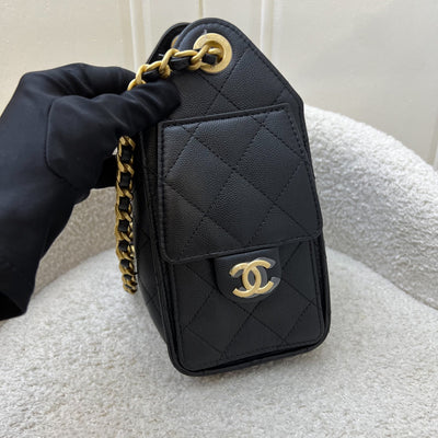 [BN - Local Set - Nov 2025] Chanel 25 Mini Hobo Bag in Black Caviar and AGHW (Model: AS5631)