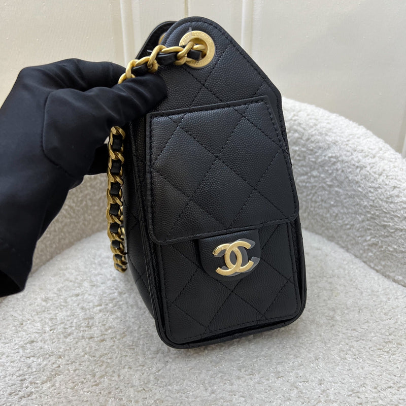 [BN - Local Set - Nov 2025] Chanel 25 Mini Hobo Bag in Black Caviar and AGHW (Model: AS5631)