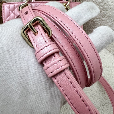 Dior Micro Lady D-Joy Bag in Iridescent Pink Lambskin and LGHW