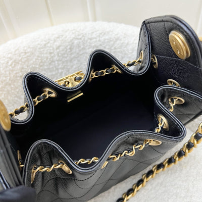 [BN - Local Set - Nov 2025] Chanel 25 Mini Hobo Bag in Black Caviar and AGHW (Model: AS5631)