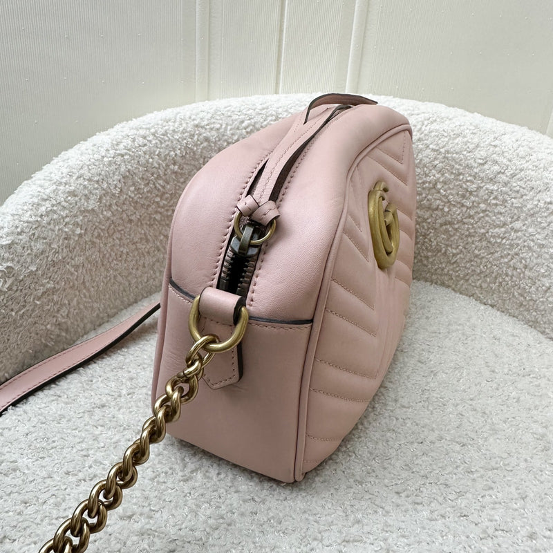 Gucci Marmont Small Camera Bag in Dusty Pink Calfskin and AGHW