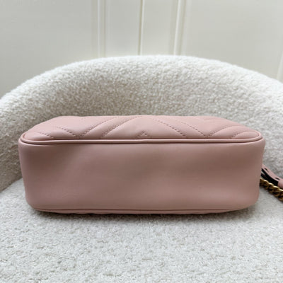 Gucci Marmont Small Camera Bag in Dusty Pink Calfskin and AGHW