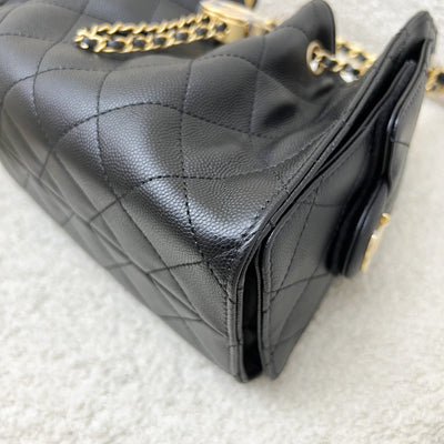 [BN - Local Set - Nov 2025] Chanel 25 Mini Hobo Bag in Black Caviar and AGHW (Model: AS5631)