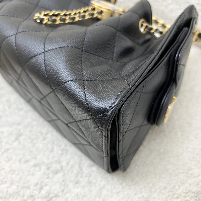 [BN - Local Set - Nov 2025] Chanel 25 Mini Hobo Bag in Black Caviar and AGHW (Model: AS5631)