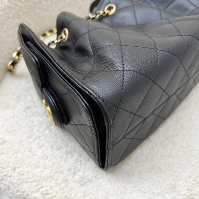 [BN - Local Set - Nov 2025] Chanel 25 Mini Hobo Bag in Black Caviar and AGHW (Model: AS5631)