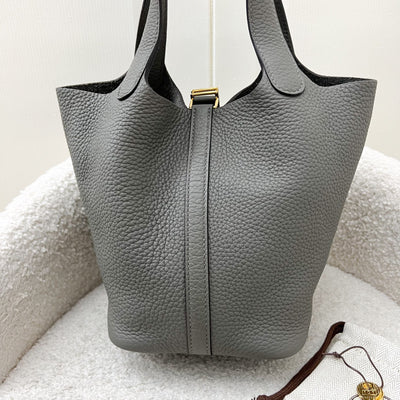 Hermes Picotin 18 in Gris Meyer Clemence Leather GHW