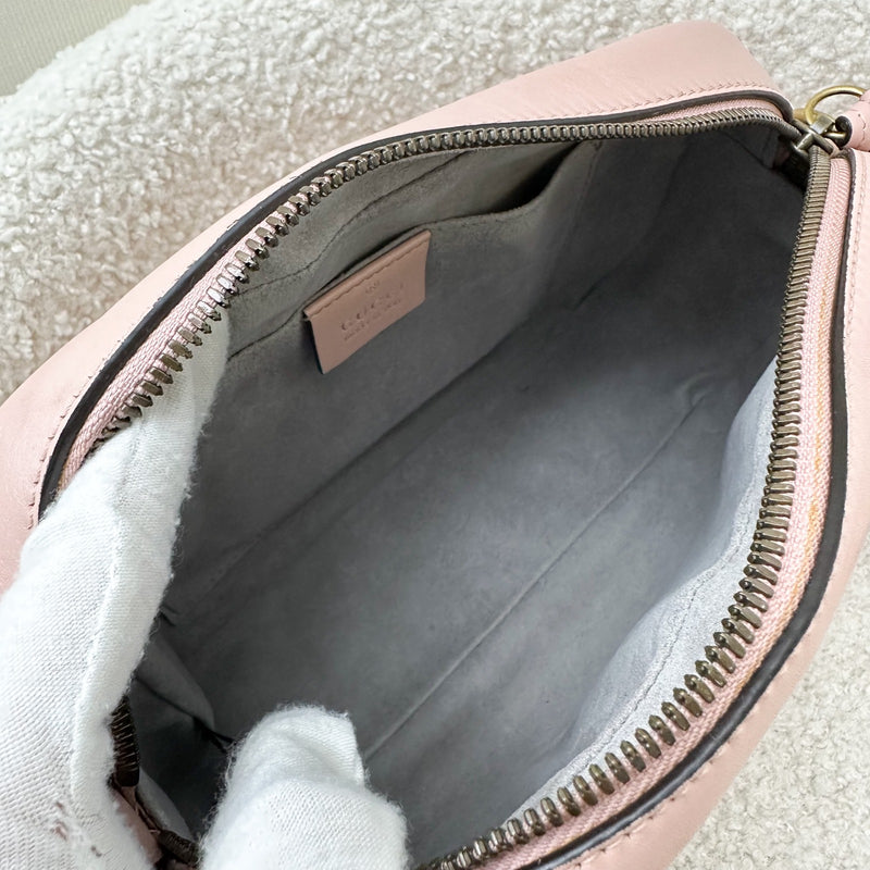 Gucci Marmont Small Camera Bag in Dusty Pink Calfskin and AGHW