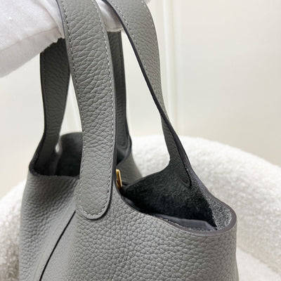 Hermes Picotin 18 in Gris Meyer Clemence Leather GHW