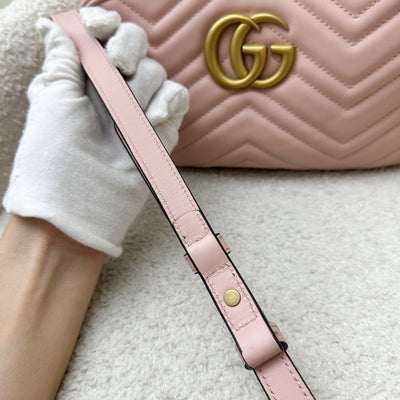 Gucci Marmont Small Camera Bag in Dusty Pink Calfskin and AGHW