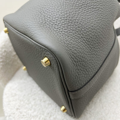 Hermes Picotin 18 in Gris Meyer Clemence Leather GHW