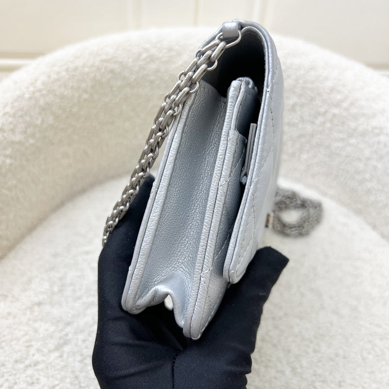 Chanel Reissue Wallet on Chain WOC in Metallic Silver Calfskin and SHW