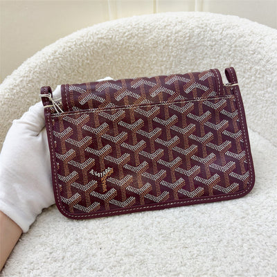 Goyard Plumet Pocket Wallet in Burgundy Goyardine Canvas with Burgundy Trim