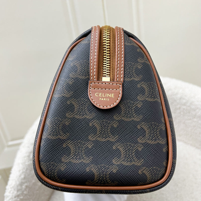 Celine Small Boston in Triomphe Canvas and Calfskin GHW