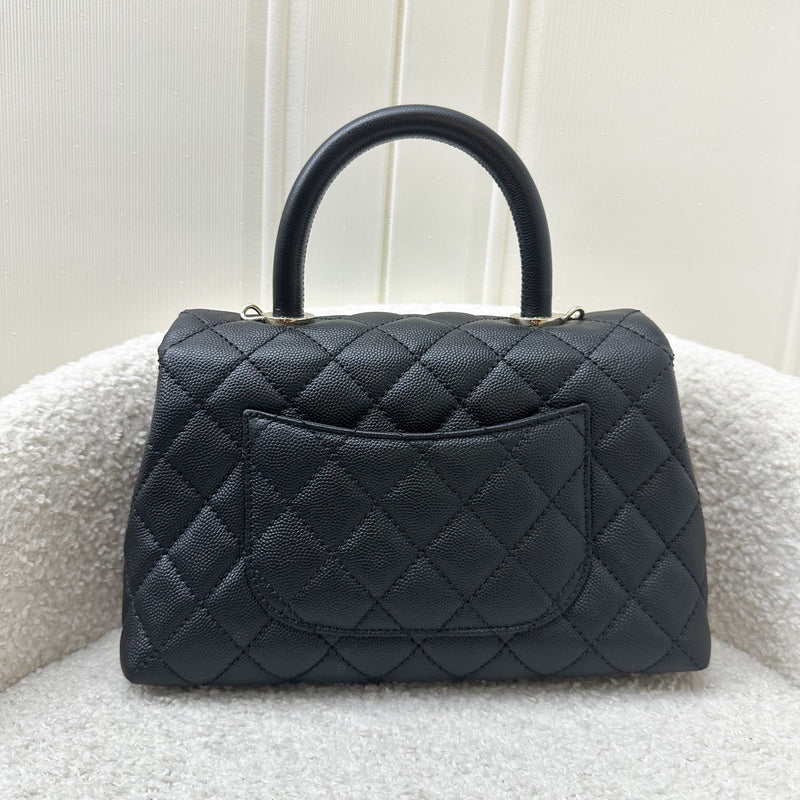 Chanel Small 24cm Coco Handle Flap in Black Caviar and LGHW