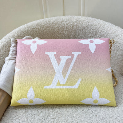 LV Large Kirigami Pochette in Pink / Yellow By the Pool Canvas and GHW