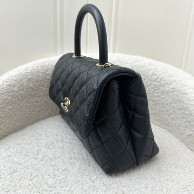 Chanel Small 24cm Coco Handle Flap in Black Caviar and LGHW