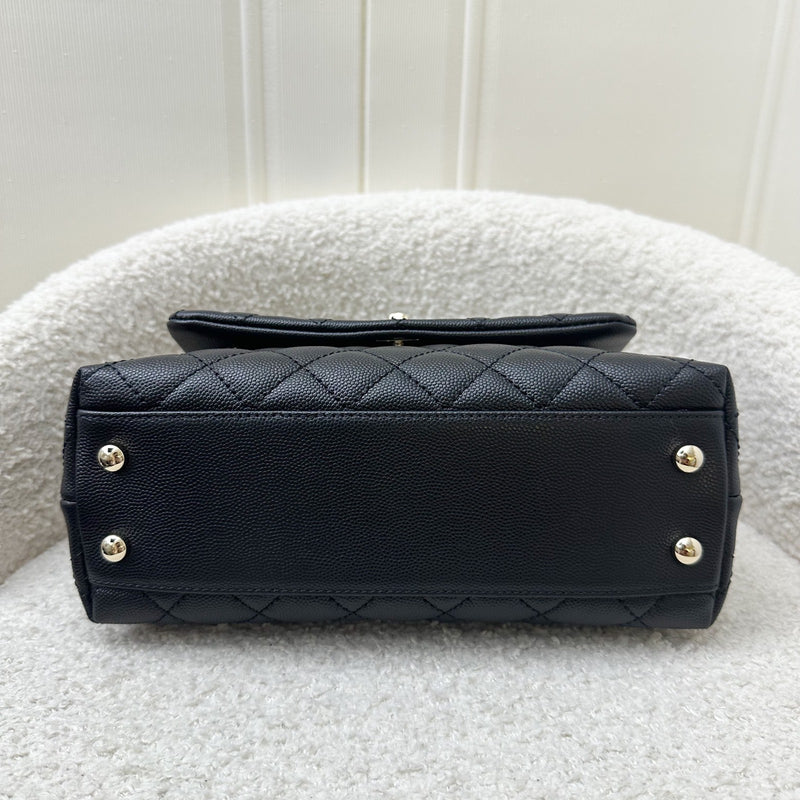 Chanel Small 24cm Coco Handle Flap in Black Caviar and LGHW