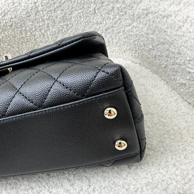 Chanel Small 24cm Coco Handle Flap in Black Caviar and LGHW