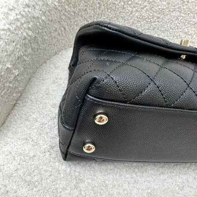 Chanel Small 24cm Coco Handle Flap in Black Caviar and LGHW