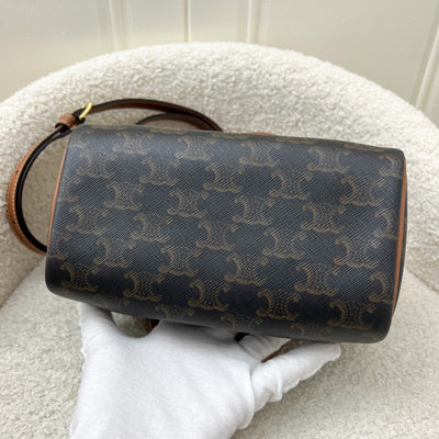 Celine Small Boston in Triomphe Canvas and Calfskin GHW