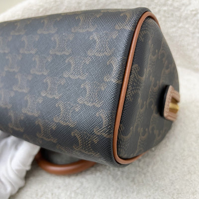 Celine Small Boston in Triomphe Canvas and Calfskin GHW